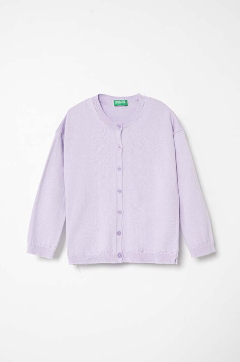 Дитячий кардиган United Colors of Benetton колір рожевий легкий