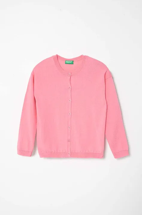 Дитячий кардиган United Colors of Benetton колір рожевий легкий