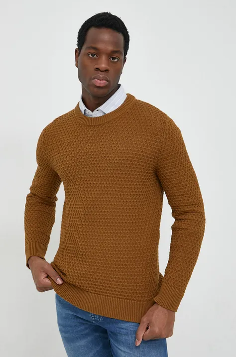 Selected Homme sweter męski kolor brązowy