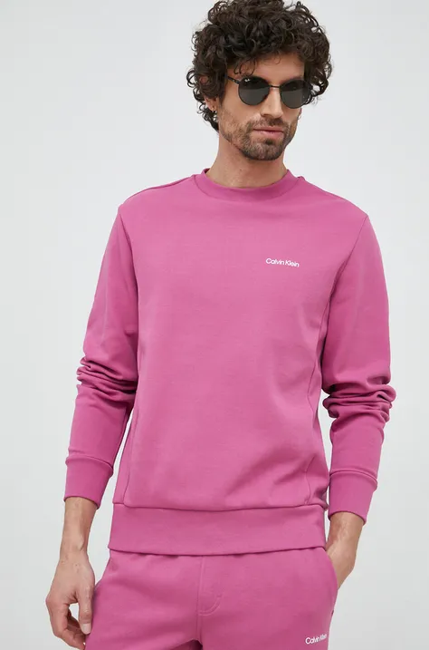Mikina Calvin Klein pánska, fialová farba, jednofarebná