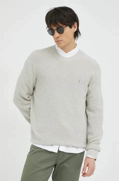 AllSaints sweter z domieszką wełny ASPEN CREW męski kolor szary MK047Y