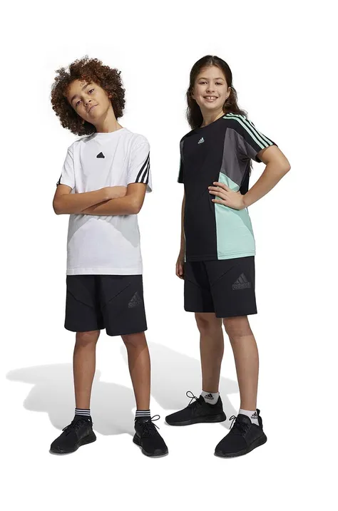 Дитячі шорти adidas U FI LOGO колір чорний регульована талія