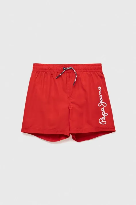 Дитячі шорти для плавання Pepe Jeans колір червоний з принтом
