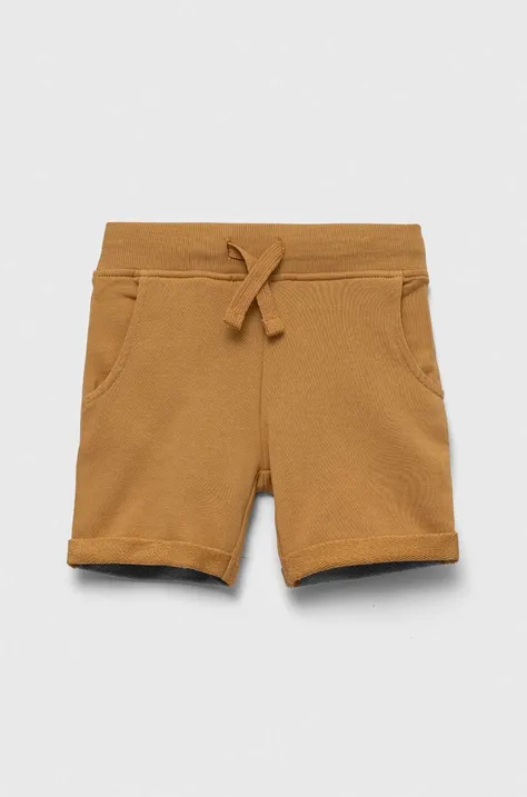 Dječje pamučne kratke hlače Guess boja: žuta, podesivi struk