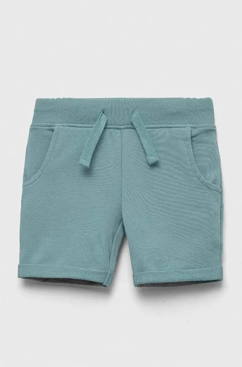 Otroške bombažne kratke hlače Guess turkizna barva