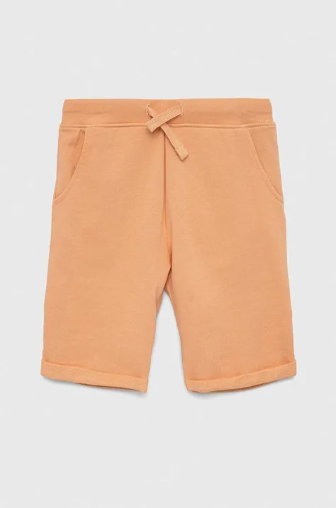 Otroške bombažne kratke hlače Guess oranžna barva