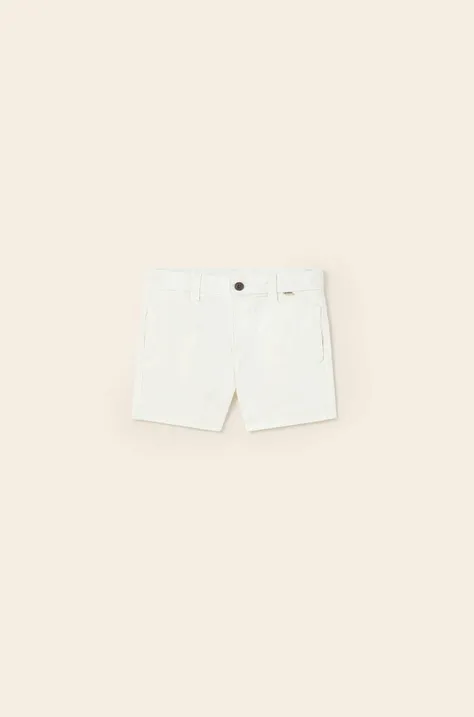 Detské krátke nohavice Mayoral biela farba, nastaviteľný pás