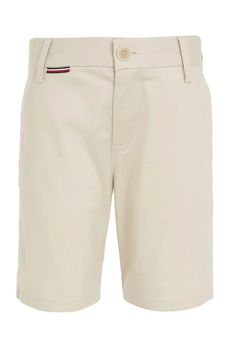 Detské krátke nohavice Tommy Hilfiger Béžová farba, nastaviteľný pás