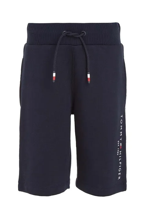 Otroške bombažne kratke hlače Tommy Hilfiger Mornarsko modra barva