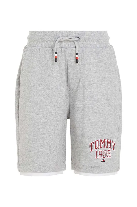 Дитячі шорти Tommy Hilfiger колір сірий меланж регульована талія