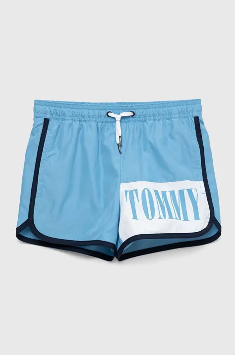 Tommy Hilfiger szorty kąpielowe dziecięce kolor niebieski z nadrukiem