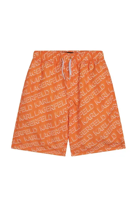 Karl Lagerfeld szorty kąpielowe dziecięce kolor pomarańczowy wzorzyste