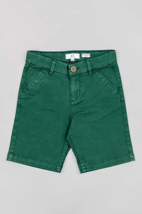 Detské krátke nohavice zippy zelená farba