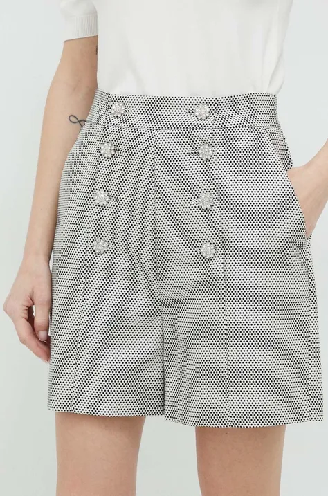 Kratke hlače Custommade Nadja za žene, boja: siva, s uzorkom, visoki struk