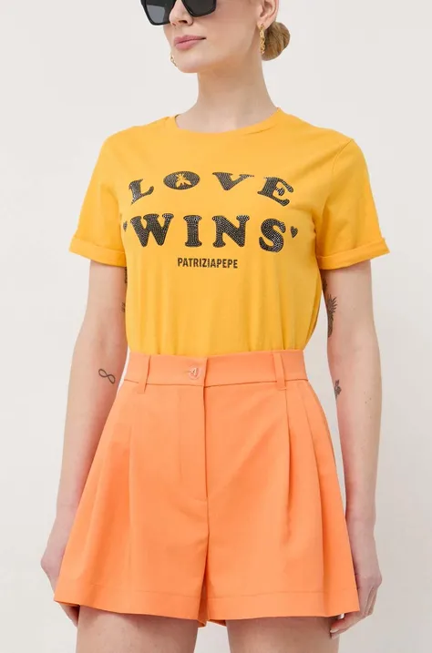 Kratke hlače Twinset ženski, oranžna barva