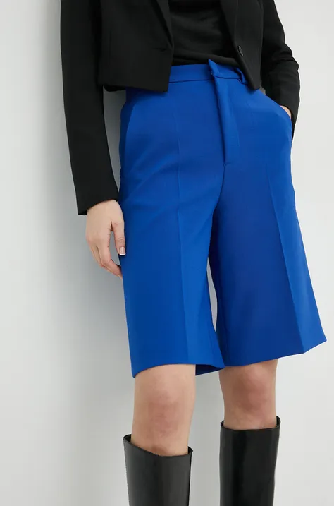 Red Valentino szorty damskie kolor niebieski gładkie high waist