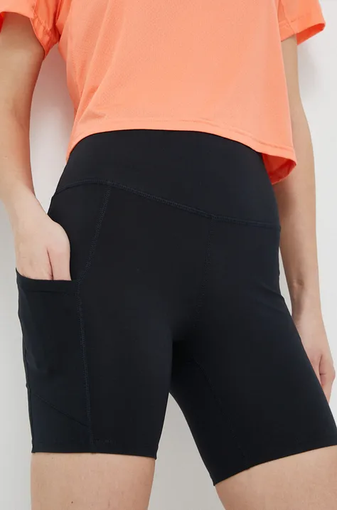 Roxy pantaloni scurți de antrenament Heart Into It culoarea negru, neted, high waist