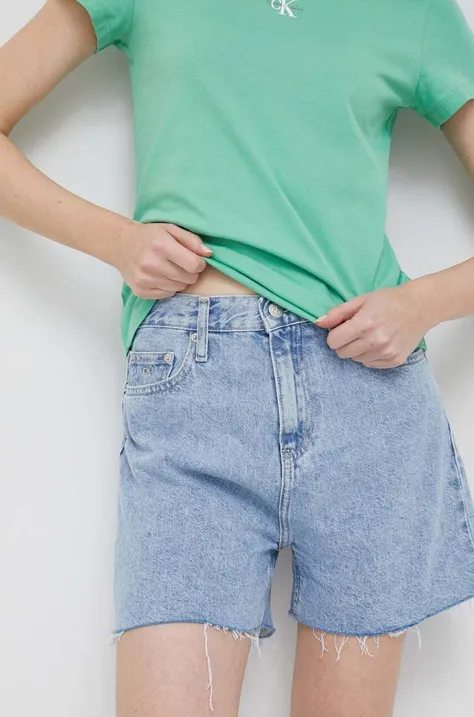 Джинсові шорти Calvin Klein Jeans жіночі однотонні висока посадка
