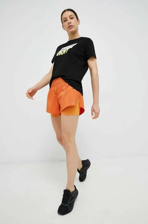 Къс панталон за бягане Reebok в оранжево с изчистен дизайн със стандартна талия