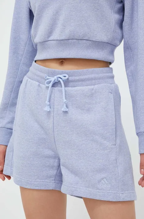 adidas szorty damskie kolor niebieski gładkie high waist