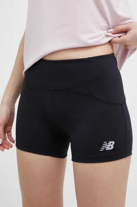 Kratke hlače za trčanje New Balance Accelerate Pacer boja: crna, glatki materijal, srednje visoki struk