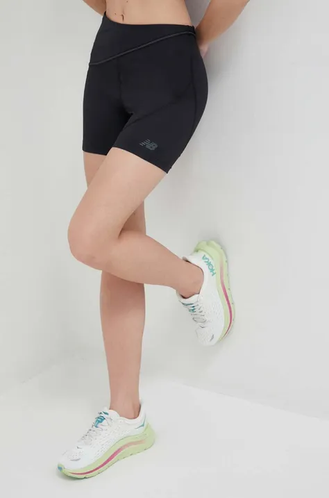 New Balance pantaloni scurți de alergare Q Speed culoarea negru, neted, high waist
