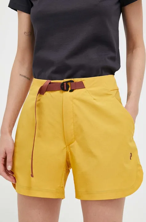 Kratke outdoor hlače Peak Performance Vislight Light boja: žuta, glatki materijal, visoki struk