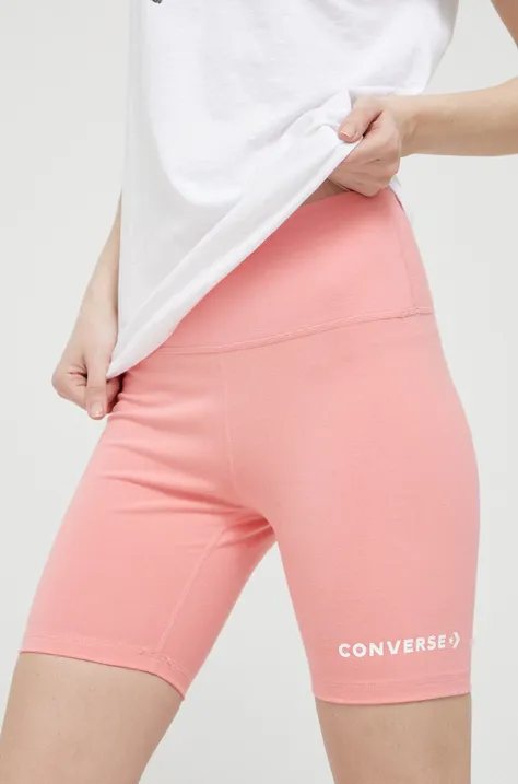 Kratke hlače Converse za žene, boja: ljubičasta, glatki materijal, srednje visoki struk