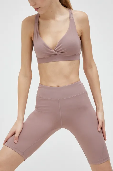 Kratke hlače za trening 4F boja: ružičasta, glatki materijal, visoki struk