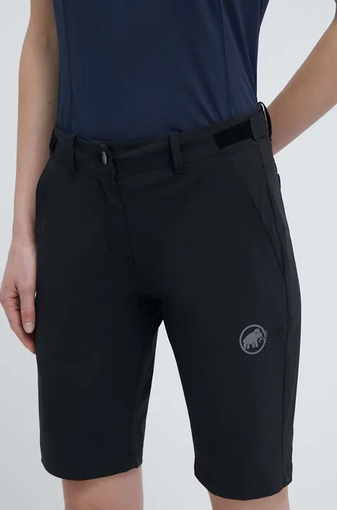 Къс панталон за спортове на открито Mammut Runbold в черно с изчистен дизайн със стандартна талия