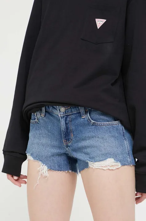 Hollister Co. pantaloni scurti jeans CURVY JEANS femei, neted, high waist
