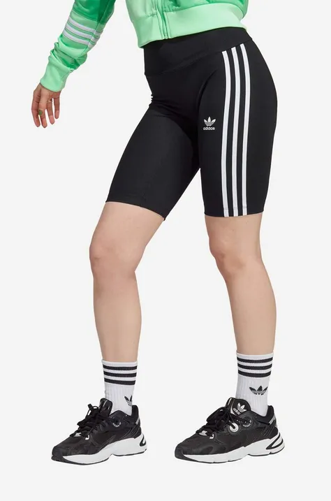 Kratke hlače adidas Originals IC8799 Short Tight za žene, boja: crna, s aplikacijom, visoki struk, IC8799-black