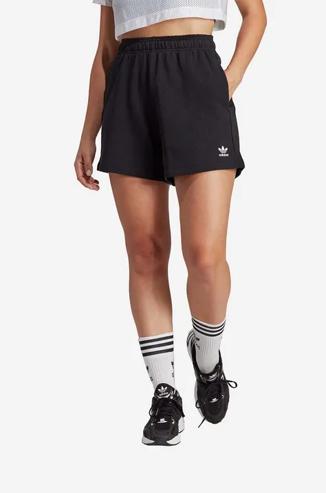 adidas Originals szorty damskie kolor czarny gładkie high waist IC1506-CZARNY