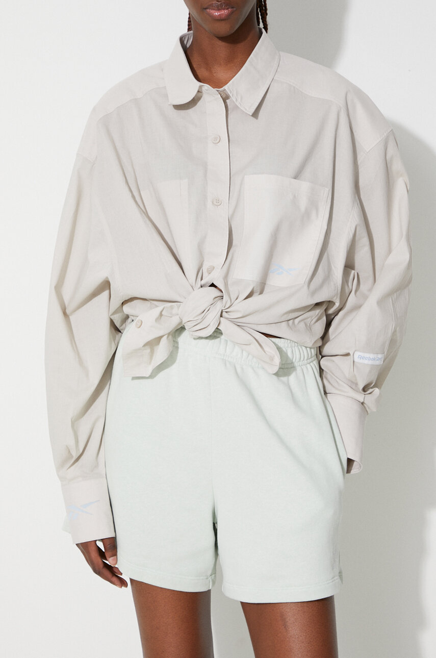 Шорты adidas Originals женские цвет зелёный однотонные высокая посадка