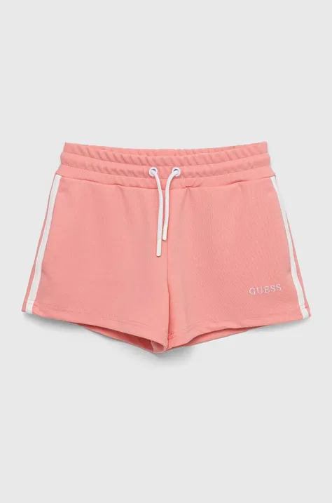 Dječje kratke hlače Guess boja: ružičasta, s aplikacijom, podesivi struk