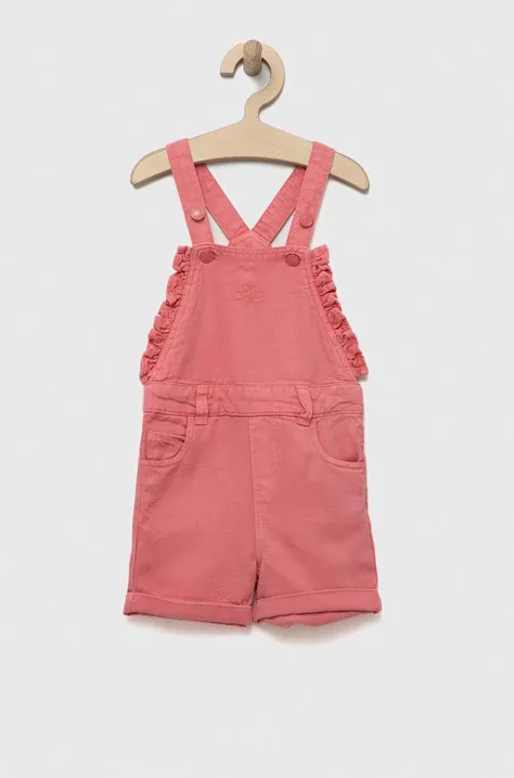 Dječje hlače s naramenicama Guess boja: ružičasta