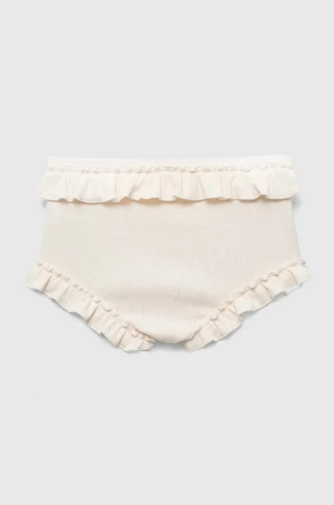 Jamiks pantaloni scurti bebe culoarea bej, neted