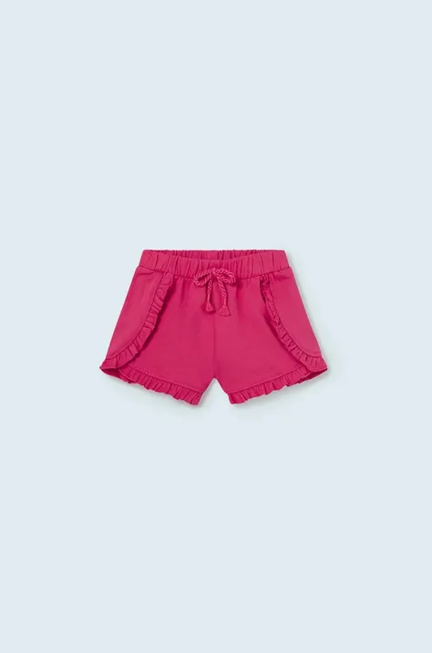Mayoral pantaloni scurti bebe culoarea roz, neted