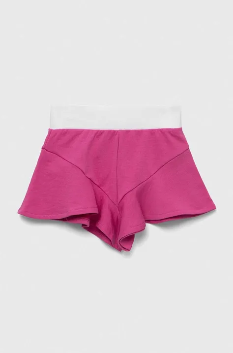 United Colors of Benetton pantaloni scurti copii culoarea roz, neted