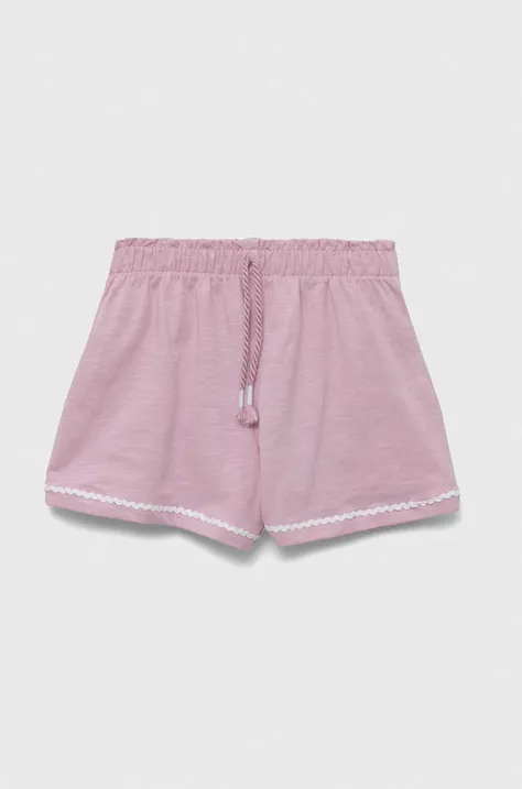 Kratke hlače za bebe United Colors of Benetton boja: ružičasta, glatki materijal