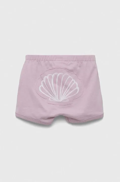 Bombažne kratke hlače za dojenčke United Colors of Benetton roza barva