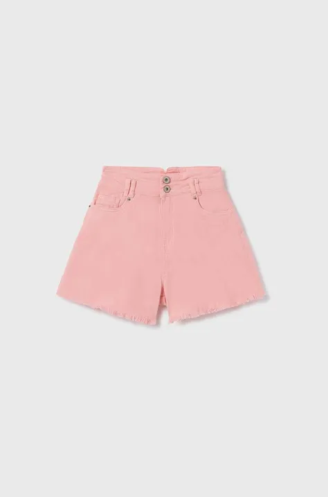Детские джинсовые шорты Mayoral цвет розовый однотонные