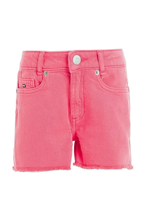 Dječje traper kratke hlače Tommy Hilfiger boja: narančasta, glatki materijal