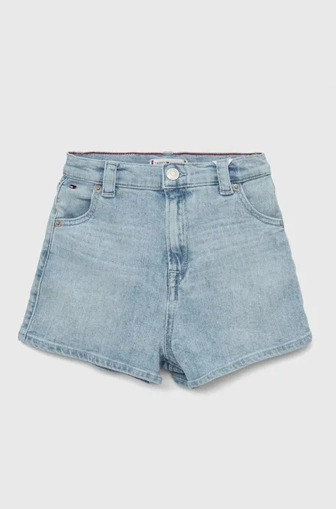 Tommy Hilfiger szorty jeansowe dziecięce kolor niebieski gładkie regulowana talia