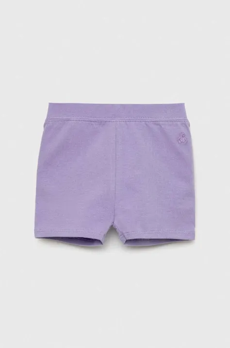 Дитячі шорти GAP колір фіолетовий однотонні