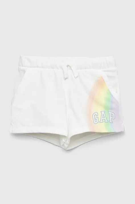 Otroške kratke hlače GAP bela barva