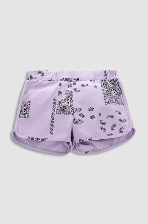 Детски къси панталони Coccodrillo в лилаво с десен