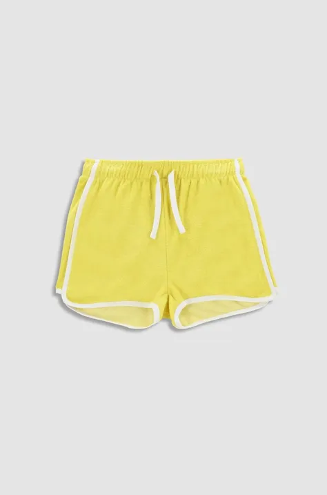 Coccodrillo pantaloni scurti copii culoarea galben, neted, talie reglabila