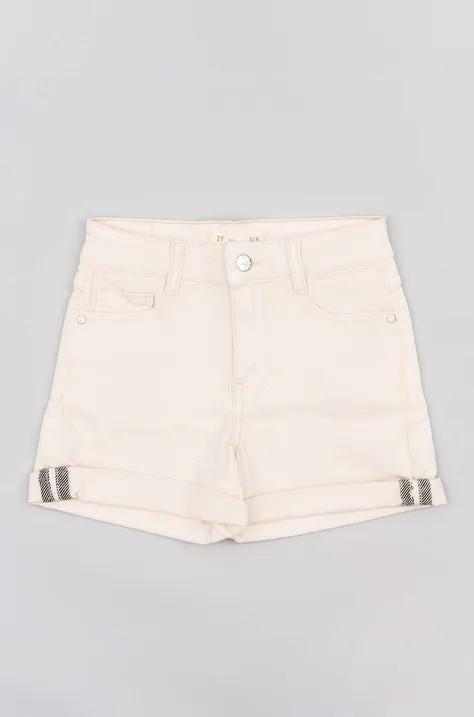 Detské krátke nohavice zippy biela farba, jednofarebné