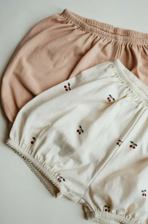 Kratke pamučne hlače za bebe Konges Sløjd boja: ružičasta, s uzorkom